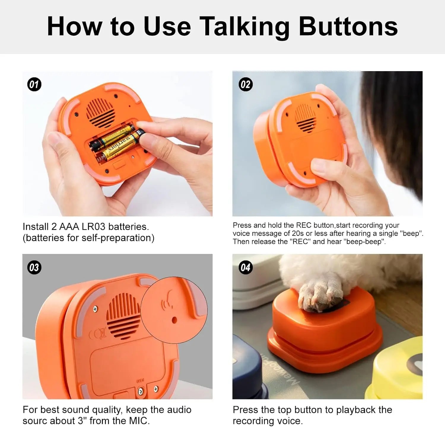 Interactive Dog Communication Buttons How to use