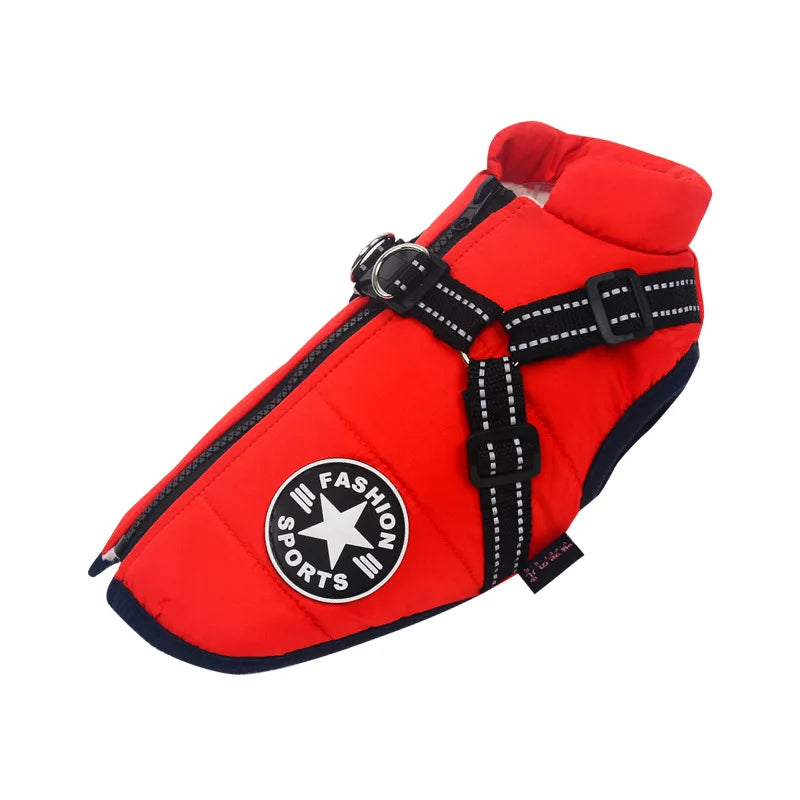 waterproof dog coat jacket red