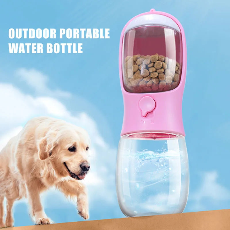 Hydrate & Feed on the move - 2-in-One PetWater Bottle & Food Dispenser - Wags & Whiskers