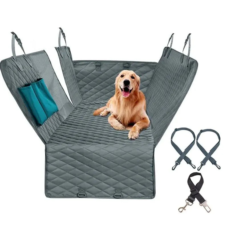 back seat cover for dogs + leashes