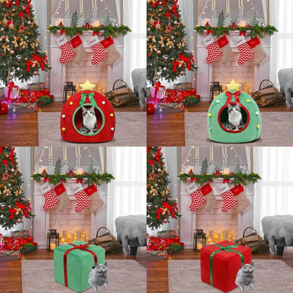 Christmas Pet Gift Cat Bed Cat Caves 4 Varieties