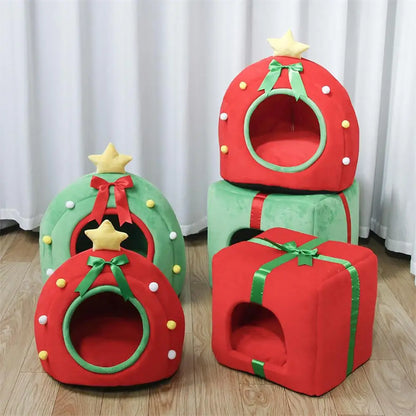 Christmas Pet Gift Cat Bed Cat Caves 5 Varieties 