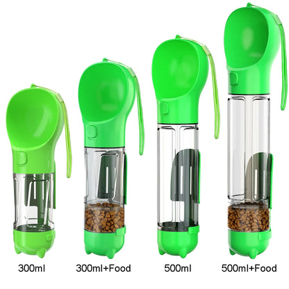 dog travel water bottle 4 sizes green