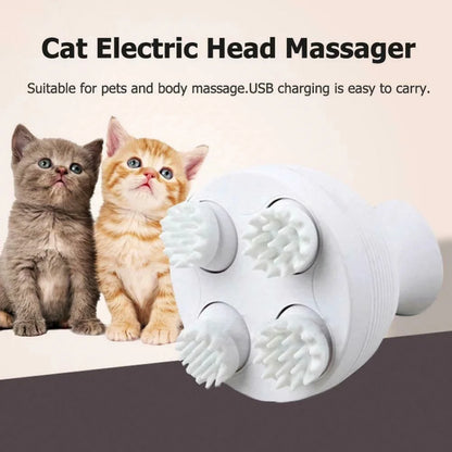 Head Massager Multifunctional Pet Cat Dog Massager Vibrating Scalp Body Deep Massage Prevent Hair Loss Relieve Stress Tie Ties USB Charging Electric - Wags & Whiskers