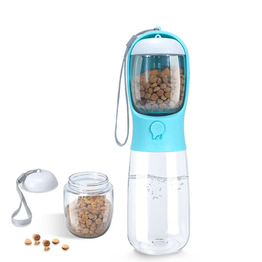 Hydrate & Feed on the move - 2-in-One PetWater Bottle & Food Dispenser - Wags & Whiskers